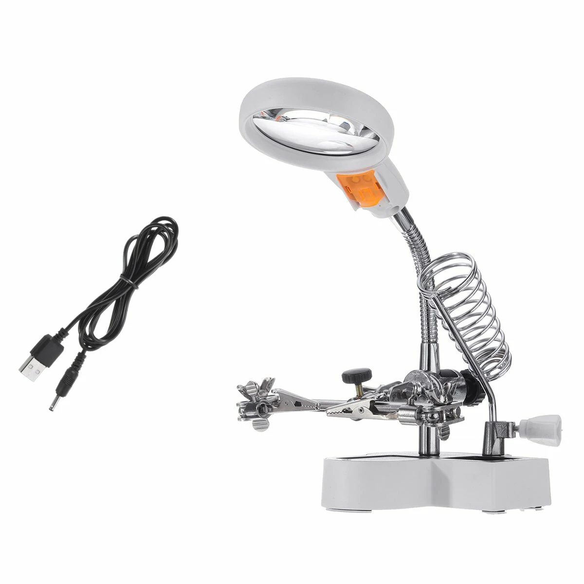 4.5x-11x LED Magnifier Desk Lamp - Clamp-On Desktop Light for Repair & Soldering - Image 3