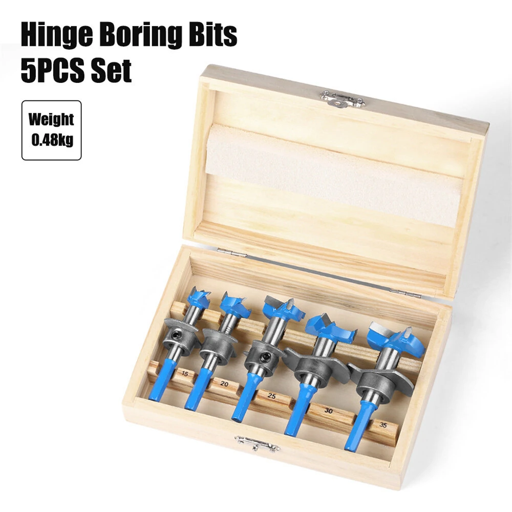 5PCS Hex Shank Forstner Drill Bit Set | 15-35mm Hinge Boring Bits for Woodworking - Image 2