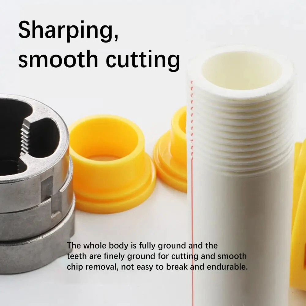 Plastic Pipe Thread Die Kit - 6pcs Plumbing Tools Set with Tap Wrench | Repair Kit - Image 3