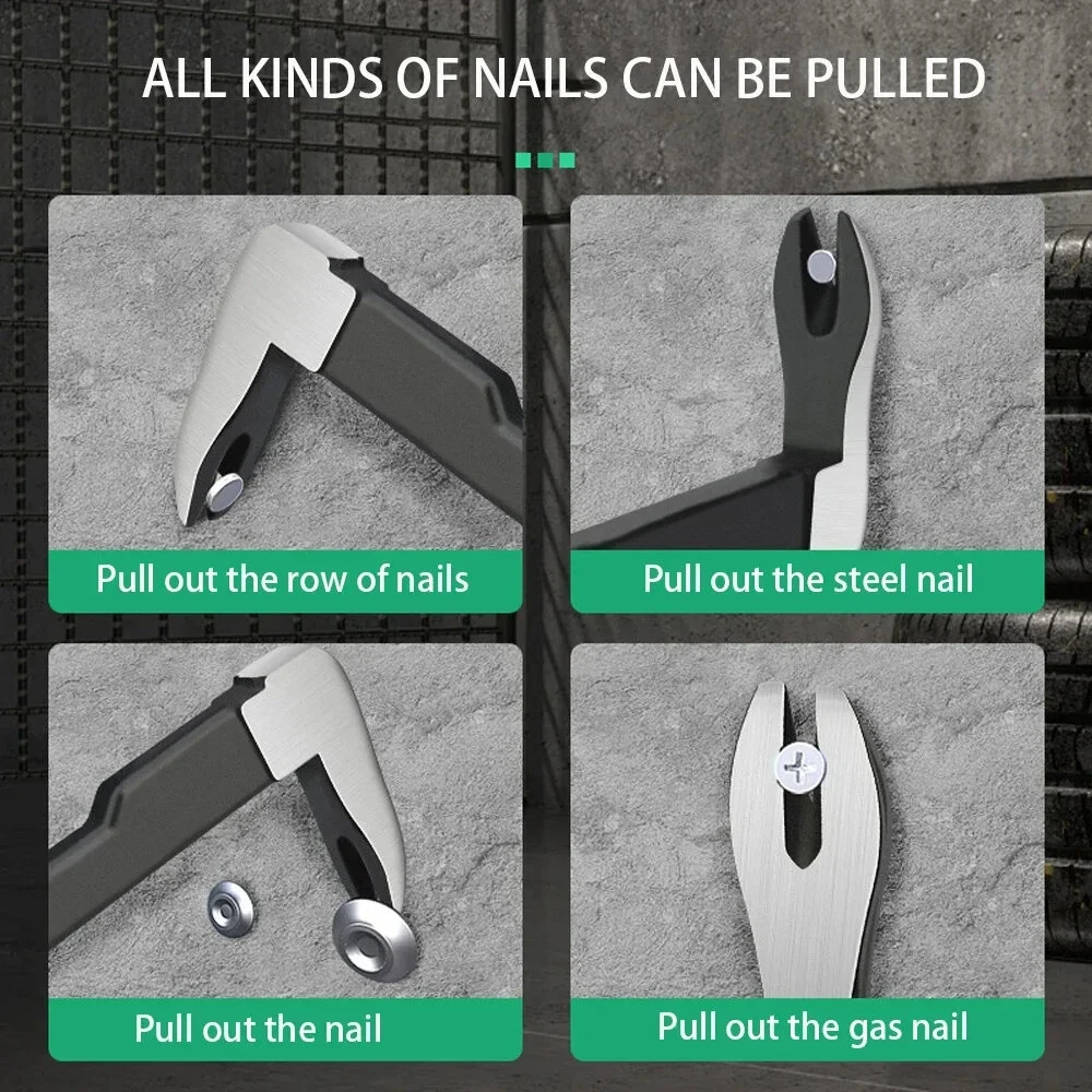 Multifunctional Steel Nail Puller - V-Shaped Hammer Head | 300mm & 250mm Woodworking Tool - Image 4
