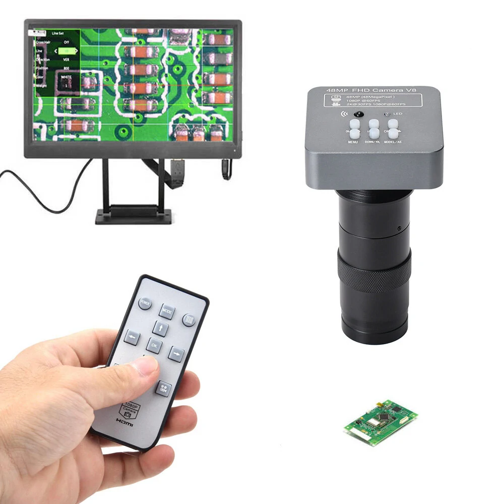 HAYEAR 48MP 2K Digital Microscope Camera - HDMI USB C-Mount for PCB Solder Repair - Image 2