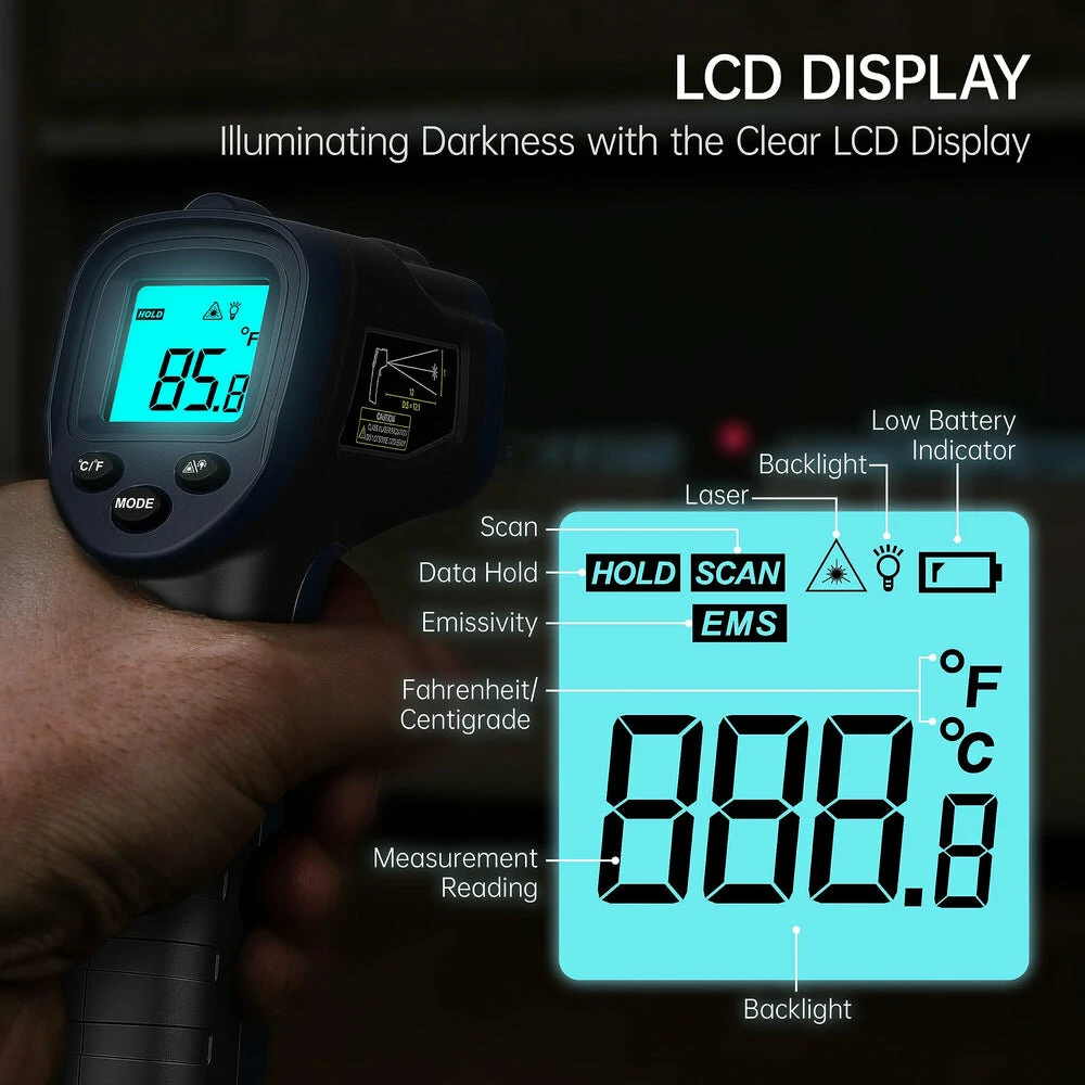 ERICKHILL ROOK 600C Infrared Thermometer | -58°F to 1112°F Range | High Accuracy & Fast 0.5s Response - Image 4