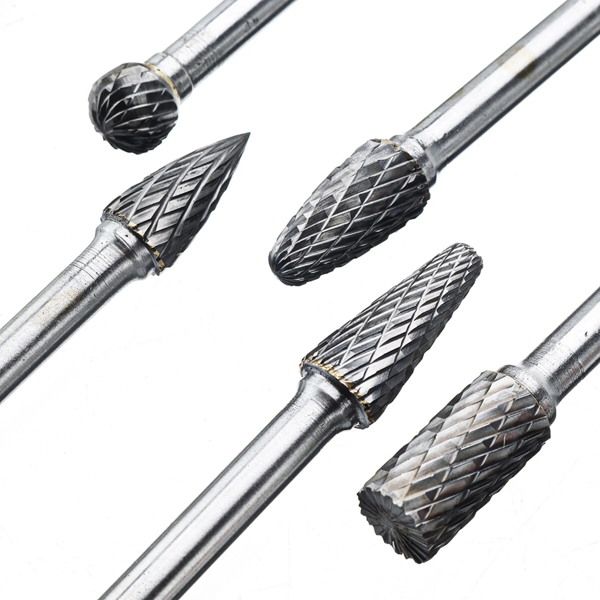 Drillpro RB29 Tungsten Carbide Burr Set - 5pc 6mm Shank Rotary Cutter Files - Image 5