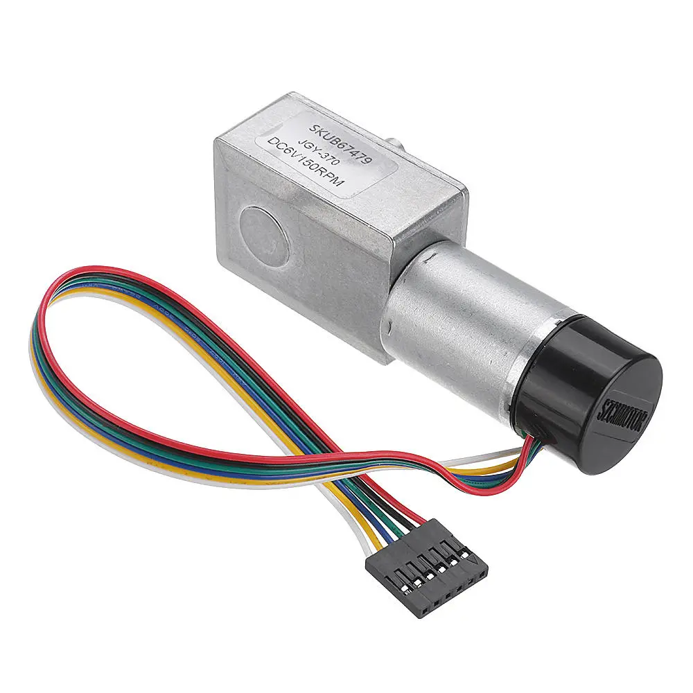 Machifit JGY-370 DC 6V Gear Motor | Worm Self-Locking with Encoder Feedback - Image 2