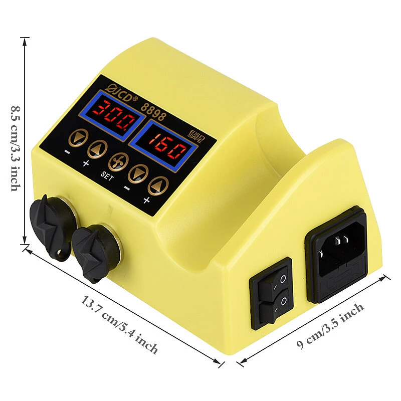JCD 8898 2-in-1 Soldering Station | 750W with 80W Iron & Hot Air Gun - Image 3