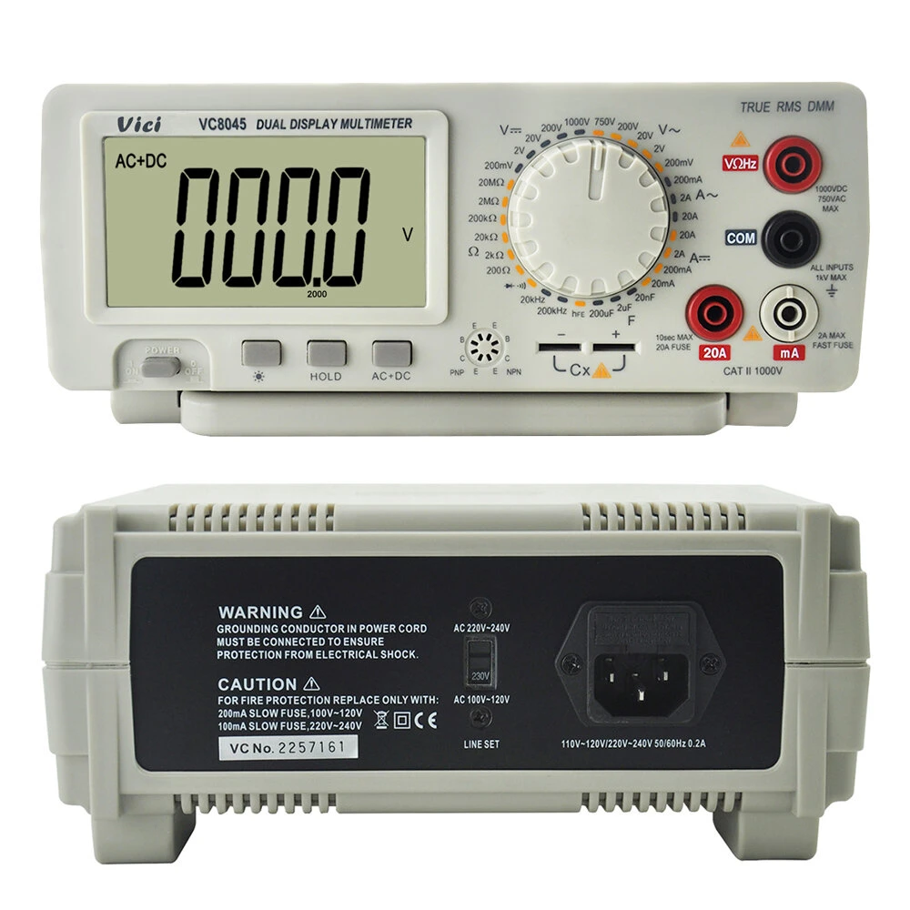 VC8045 4 1/2 Digit True RMS Desktop Multimeter | Bench Top Precision DC/AC Voltage Current - Image 4