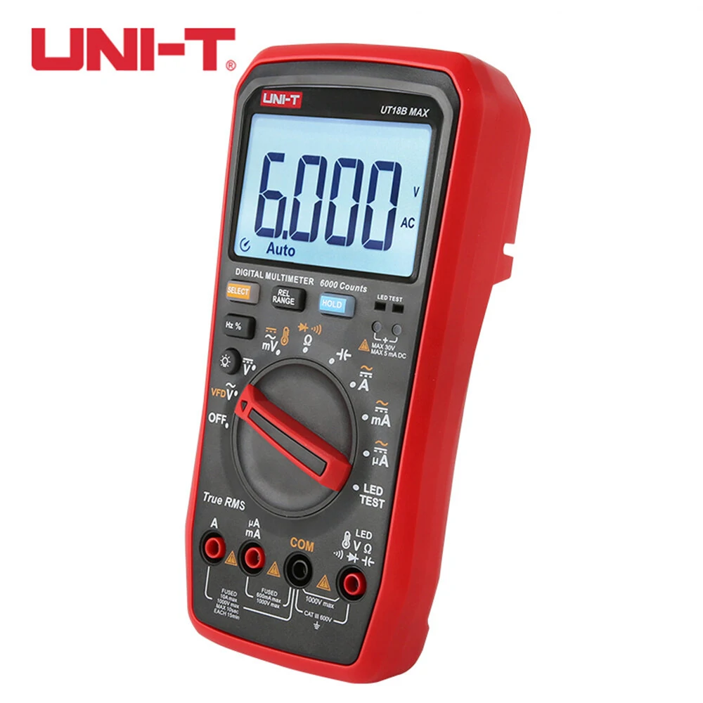 UNI-T UT18B MAX True RMS Digital Multimeter | Auto-Range Voltmeter Ammeter - Image 2