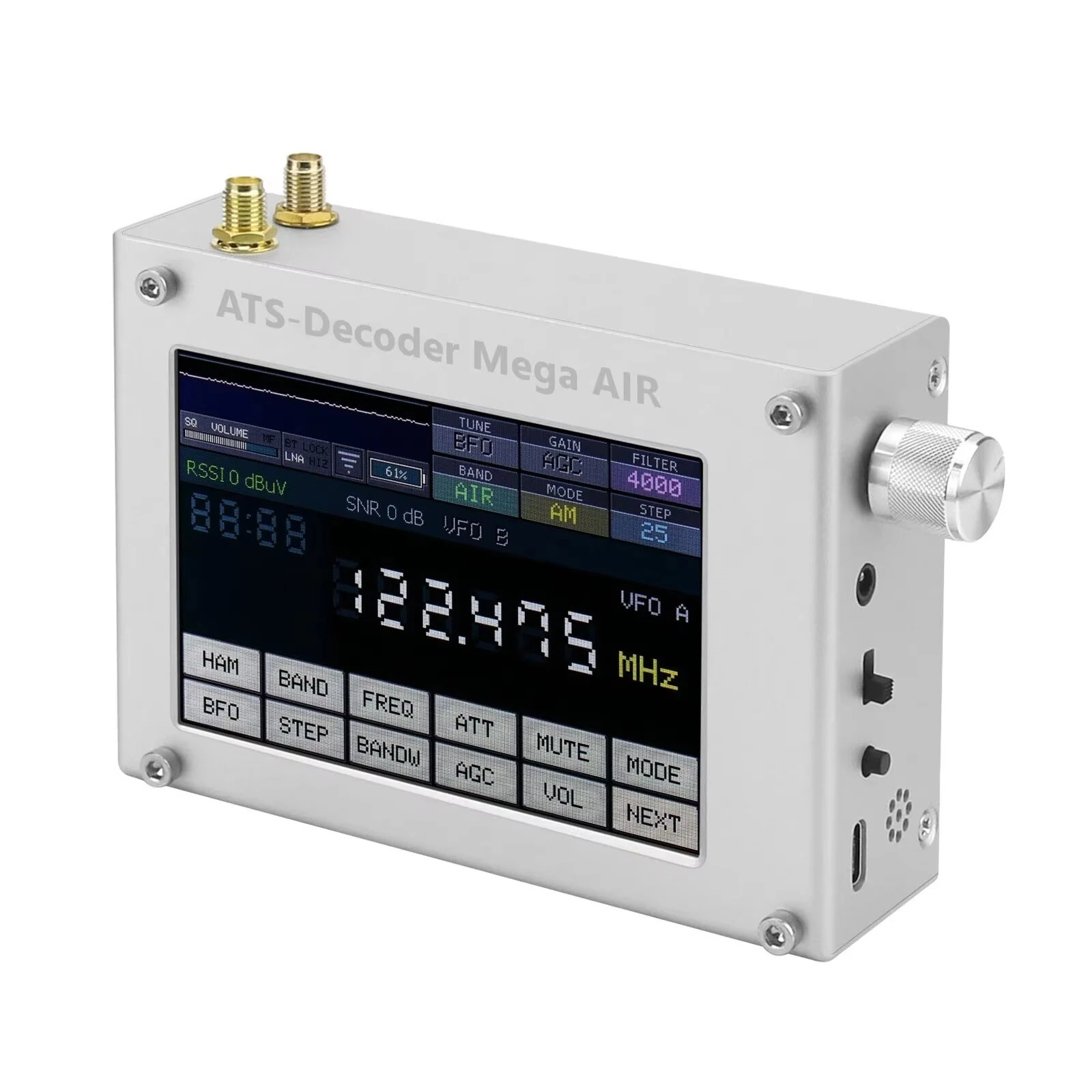 HamGeek ATS-Decoder Air V4.2x 4-inch Touch Screen Radio Receiver | FM AM Bluetooth - Image 2