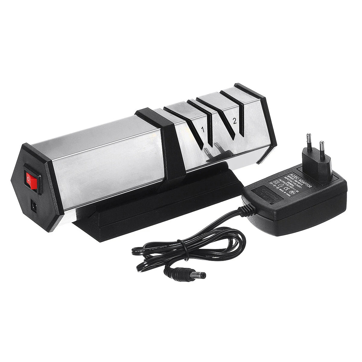 Red or Black Electric Knife Sharpener - 2-Stage Diamond Ceramic System - Image 2