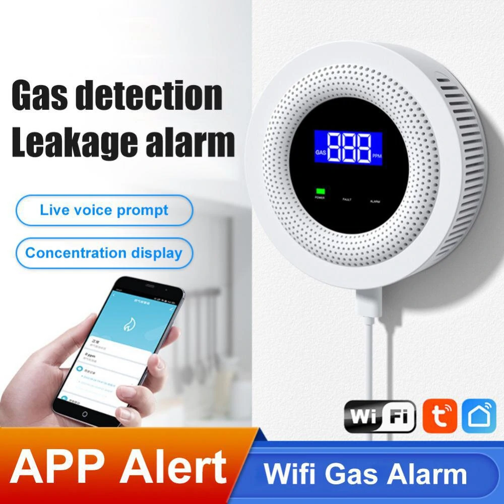 WiFi Gas Leak Detector | Digital Display & Voice Alert | Methane Natural Gas - Image 2