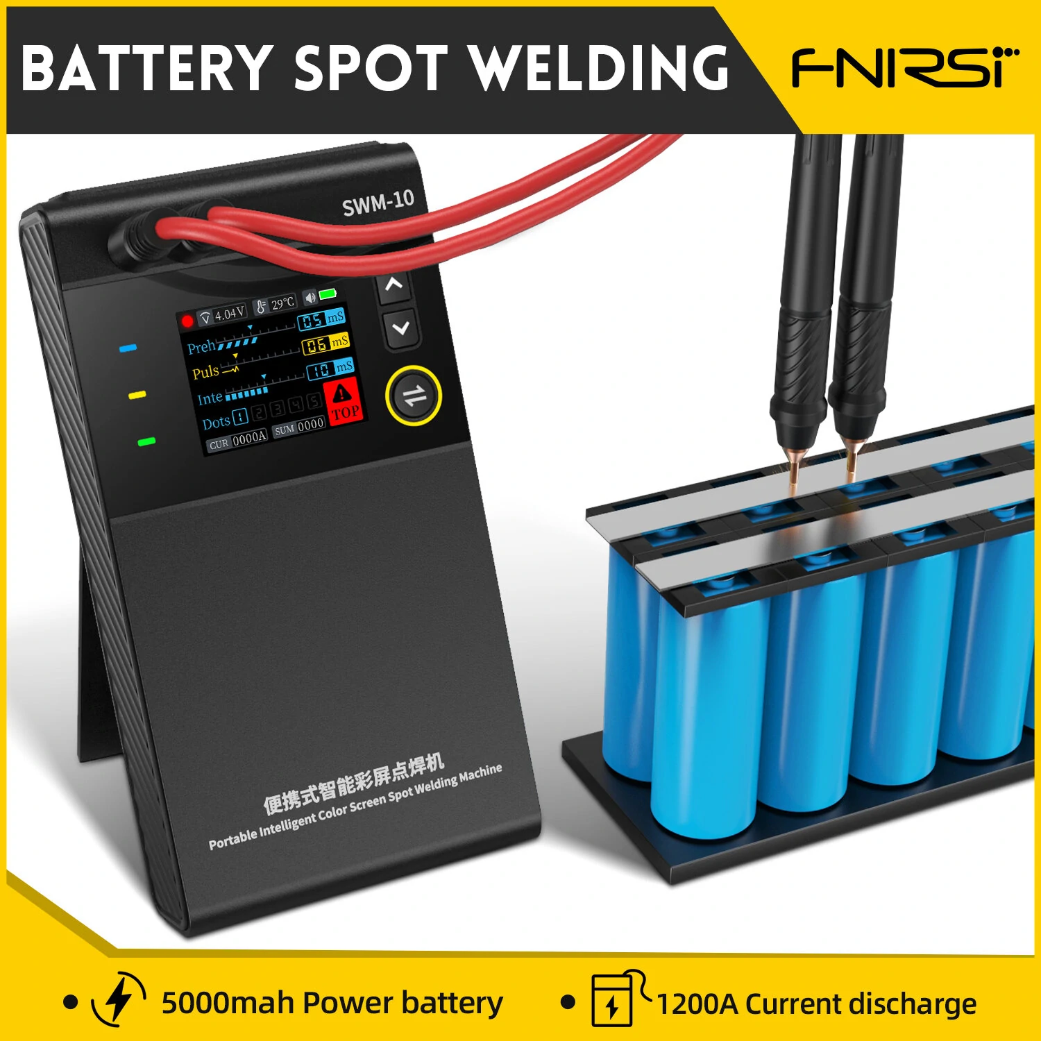 FNIRSI SWM-10 Mini Spot Welder | 0.25mm 4-Gear Adjustable | 18650 Battery Pack Tool - Image 3