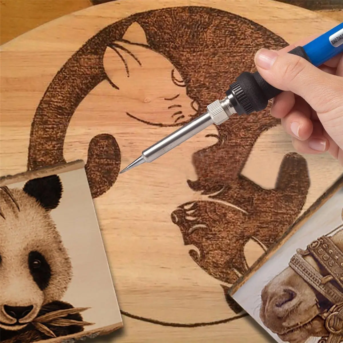 37Pcs Wood Burning Kit - Adjustable Temperature Iron Pen & Solder Tool Set - Image 3