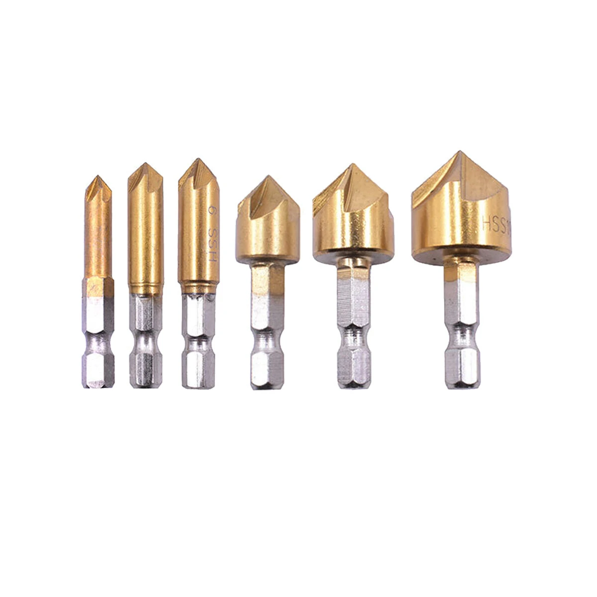 Drillpro 25pcs Chamfer Countersink Drill Bit Set | 5 Flute 90 Degree Step Bits - Image 5