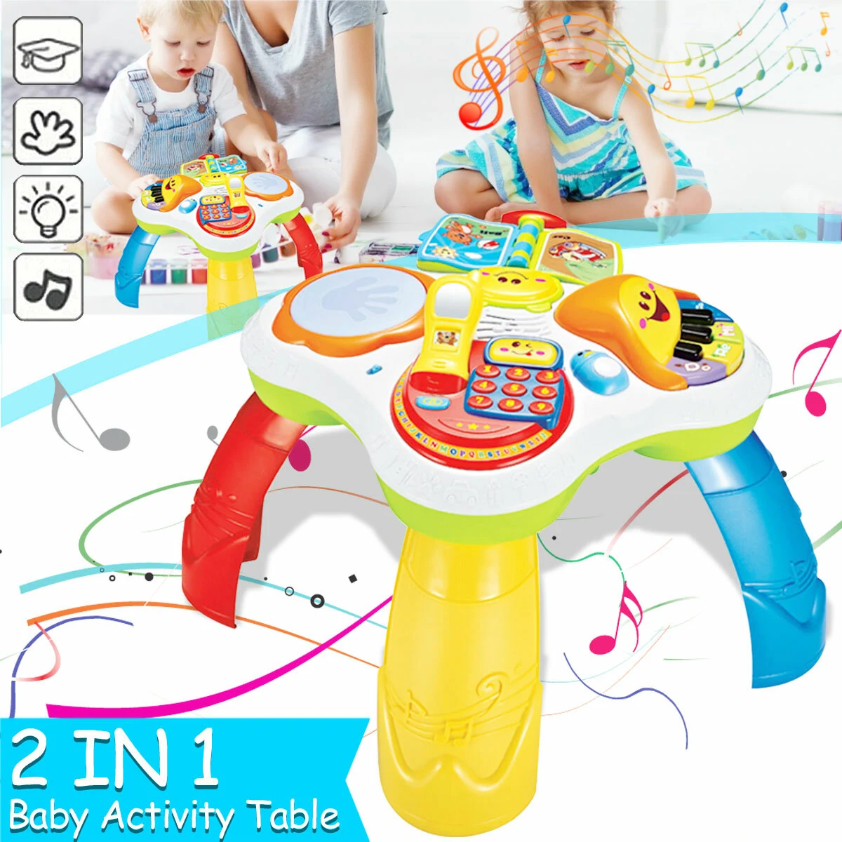 2-in-1 Baby Activity Center & Standing Table for 1 Year Old and Up - Image 5
