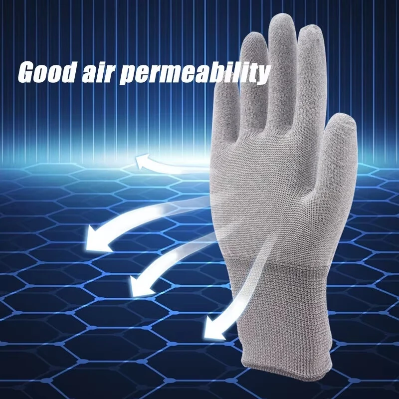 Anti Static PU Coated Work Gloves - Breathable Non Slip for Assembly & Inspection - Image 4