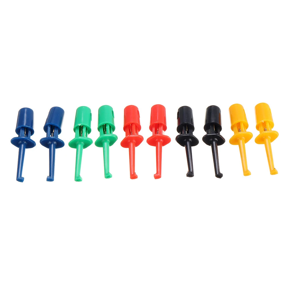10pcs Multimeter Test Hook Clips | Mini Wire Lead Test Hooks for Electronics - Image 2