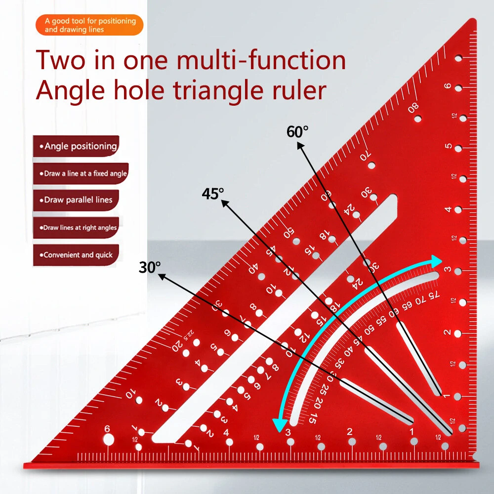 Aluminum Alloy Triangle Ruler - 2in1 Multifunctional Tool for Woodworking - Image 5