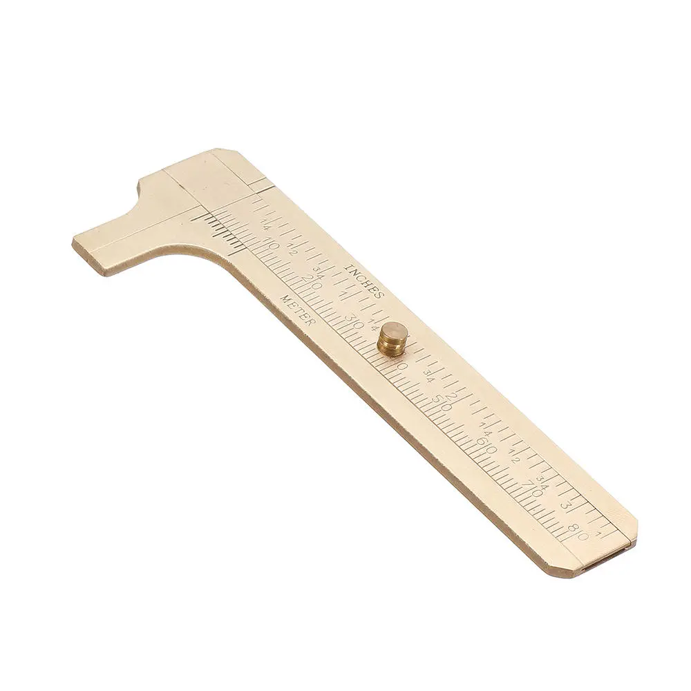 Mini Brass Vernier Caliper - 80mm Double Scale Sliding Gauge Pocket Tool - Image 4