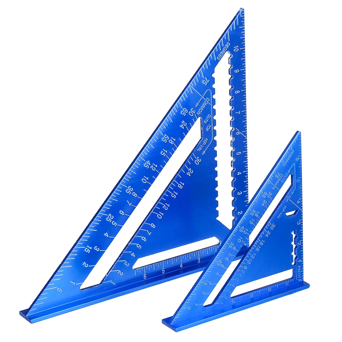 7/12 Inch Metric Imperial Aluminum Alloy Triangle Protractor Ruler | Woodworking Tool - Image 2