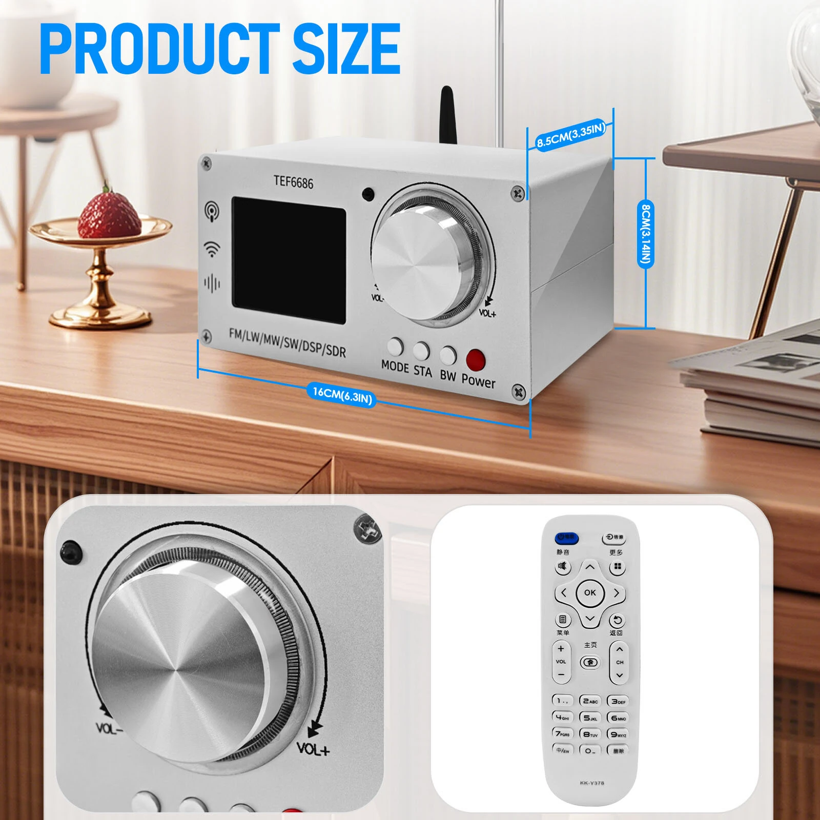 TEF6686 DSP Digital Radio Receiver - FM LW MW SW Full Band | Portable 2.8 Inch Screen - Image 4