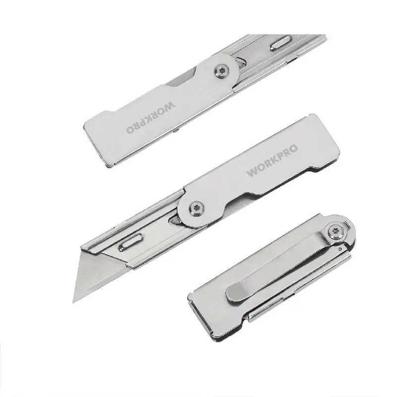 WORKPRO Mini Folding Utility Knife | Stainless Steel Box Cutter & Multi-Tool - Image 2