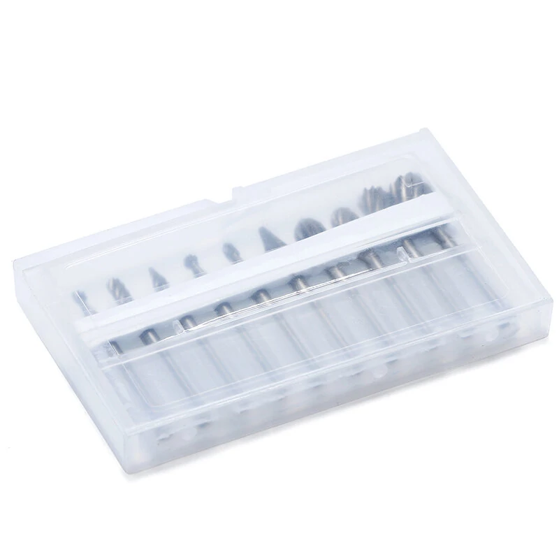 20pcs White HSS Rotary Router Bits - Trimming Knife & Burr Set for Woodworking - Image 3