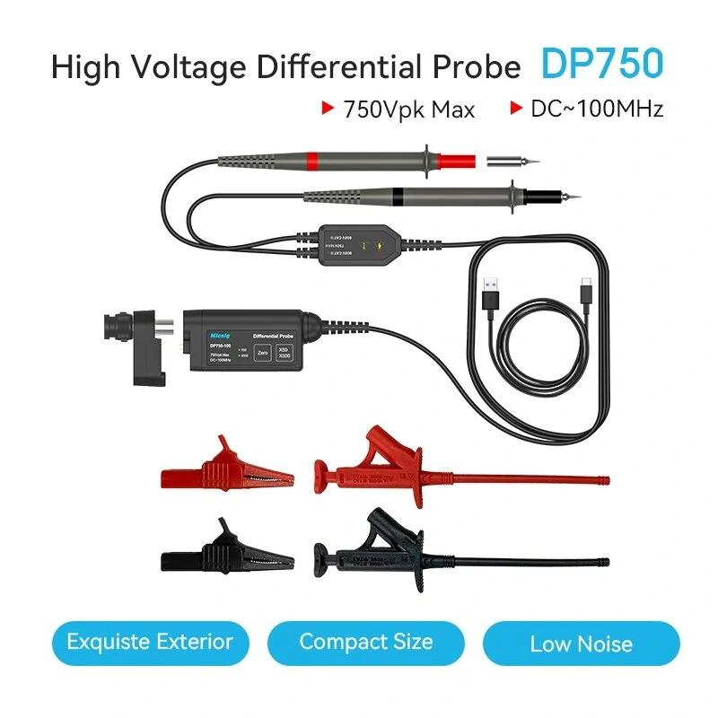 Micsig DP750-100 High Voltage Differential Probe | 100MHz 1000V | 50X/500X Attenuation - Image 2