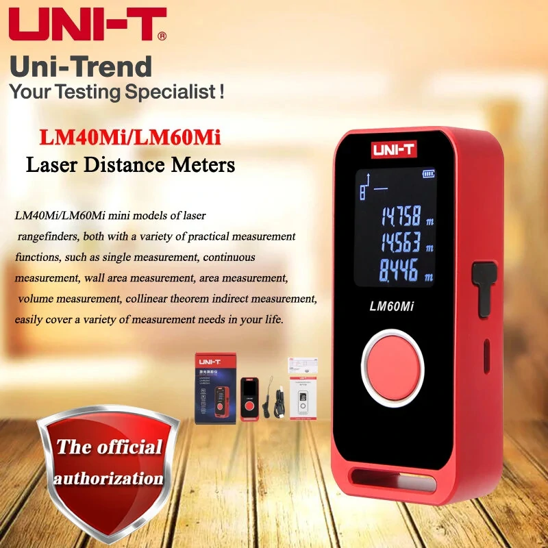 UNI-T LM40Mi Laser Distance Meter - 40m Range | Rechargeable Digital Ruler - Image 2
