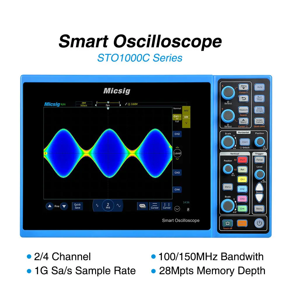 Micsig STO1102C 100MHz 2CH Handheld Oscilloscope | Digital Smart Scopemeter - Image 2
