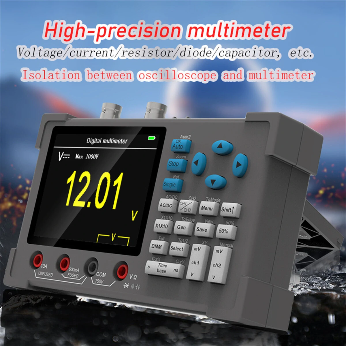 OWON 3 in 1 Digital Oscilloscope Multimeter Signal Generator | 120MHz | IPS Display - Image 4