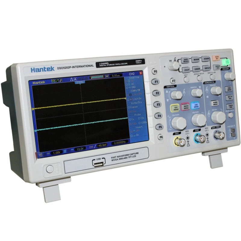 Hantek DSO5202P Oscilloscope - 200MHz 1GSa/s 2 Channel | 7 Inch Color Screen USB - Image 2