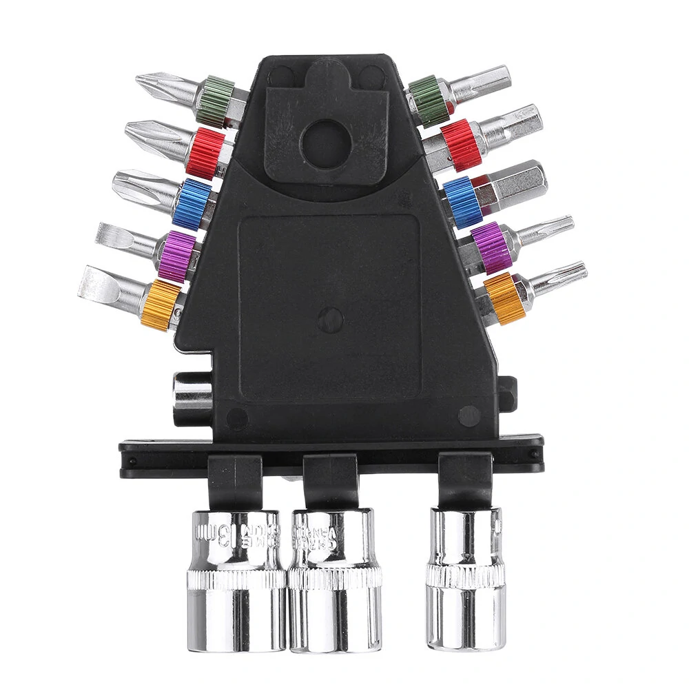 15Pcs Screwdriver Bit Set - Magnetic Cross & Hex Head - Multifunction Socket Driver - Image 3