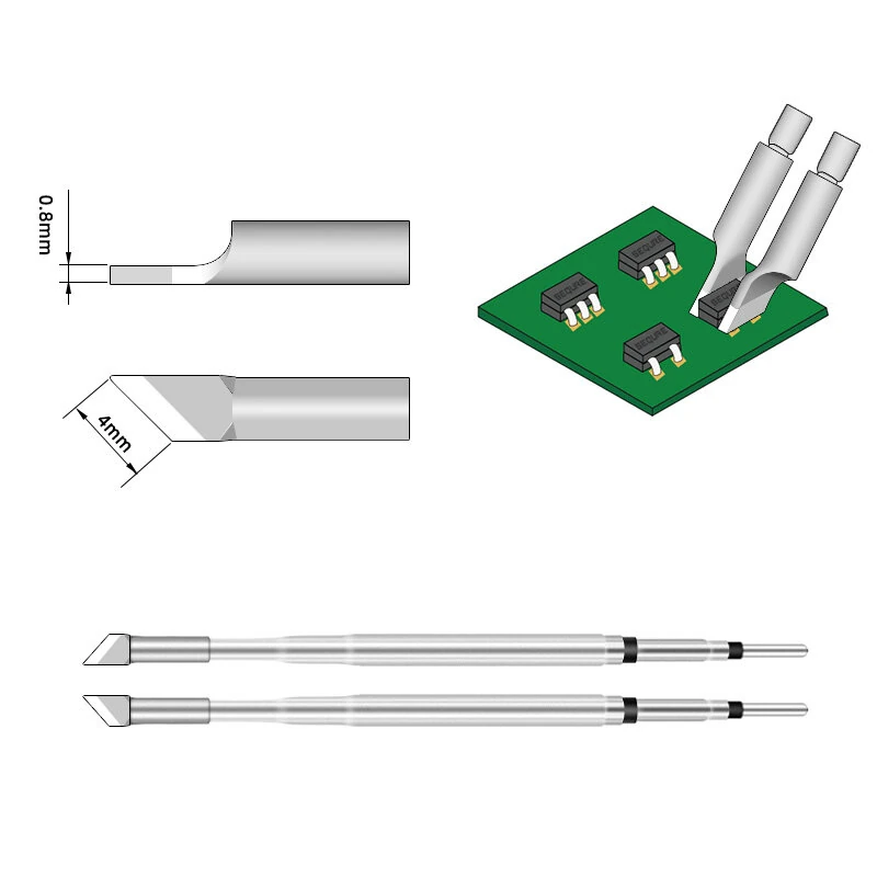 SEQURE Tweezer Tip for SQ HT140 Hot Tweezers - 1 Pair Flat Shovel Tips - Image 5
