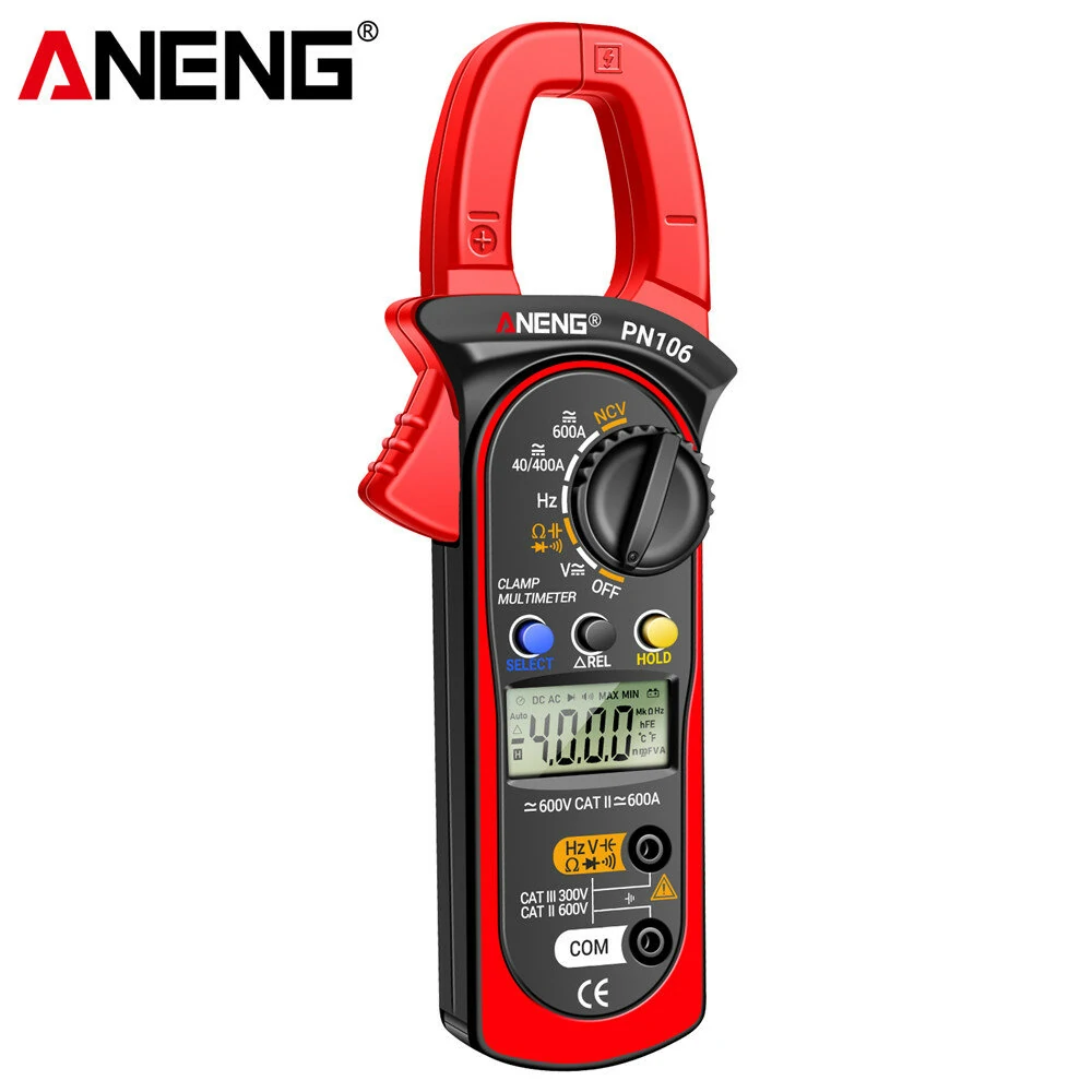 ANENG PN106 True RMS Clamp Meter - 4000 Counts AC/DC Ammeter Voltmeter - Image 3