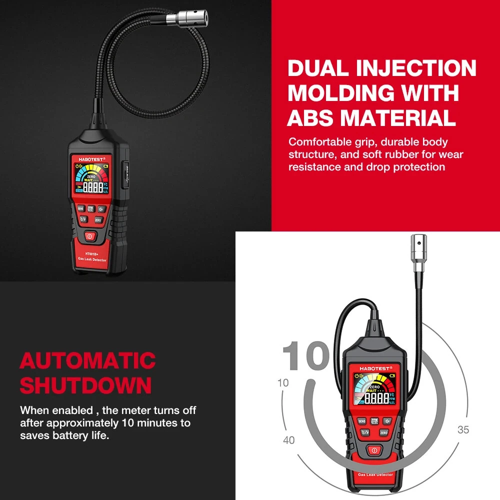 HABOTEST HT601A Natural Gas Leak Detector | 50-1000PPM Methane | Flexible Probe - Image 5