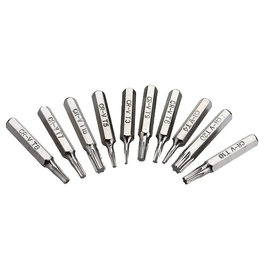 Drillpro 10pcs 4mm CR-V Screwdriver Bit Set | Torx & Slotted | Phone Repair Kit - Image 4