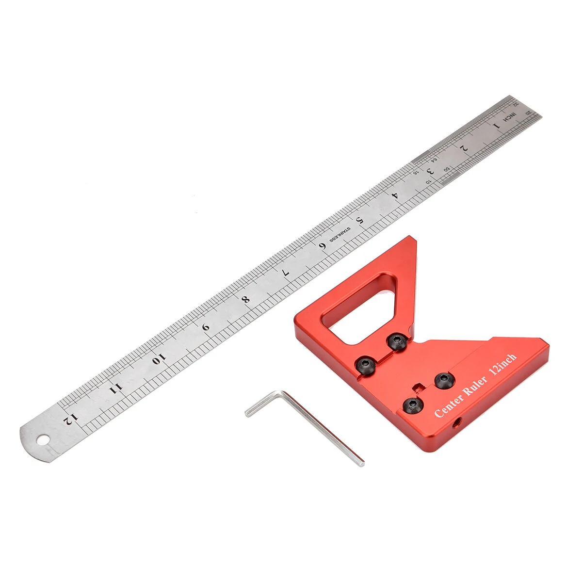 Precision Center Finder | 45 Degree V-Shaped Ruler | Anodized Durable Woodworking Tool - Image 4