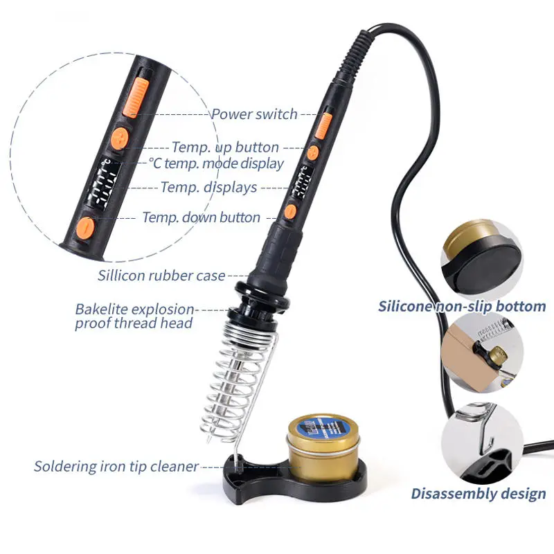 YIHUA 928D-II Digital Soldering Iron - Adjustable Temperature & Sleep Protection - Image 3