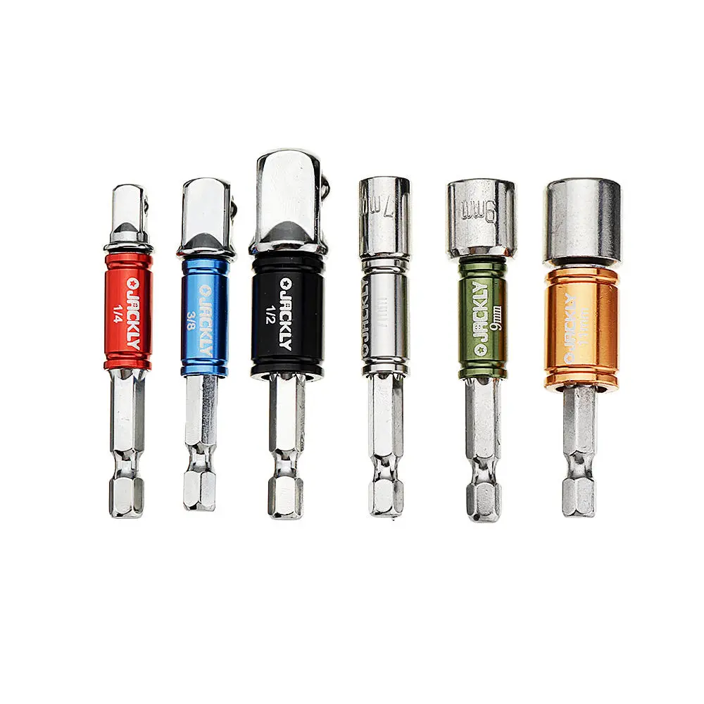 Drillpro 6pc Hex Shank Screwdriver Bit Adapter & Sleeve Set | Socket Driver - Image 4