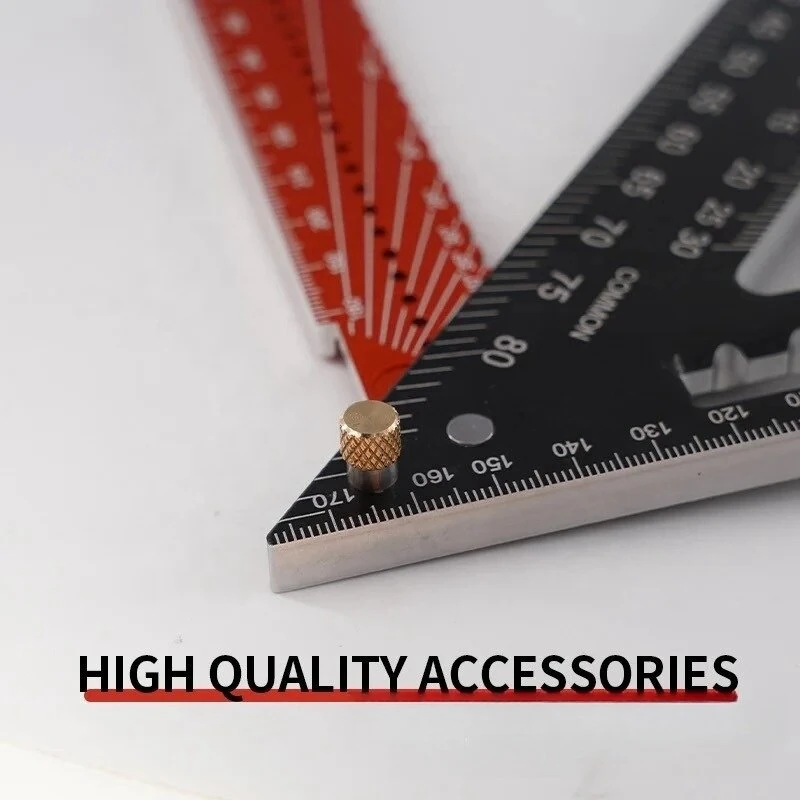 Aluminum Alloy Triangle Ruler - 7 & 12 Inch Foldable Woodworking Tool with Magnet - Image 4