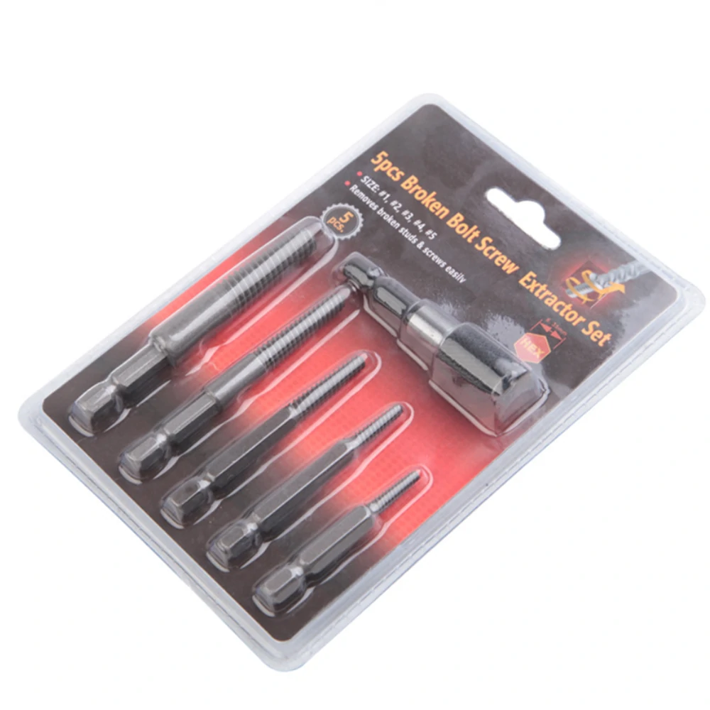 6pcs HSS Screw Extractor Drill Bits | Hex Shank for Broken Bolts & Studs - Image 3