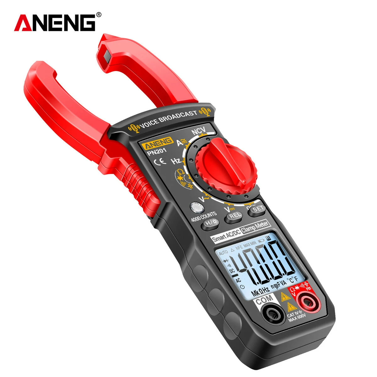 ANENG PN201 Clamp Meter - 600A AC/DC Current Tester | Measures Resistance, Capacitance, Diode - Image 3
