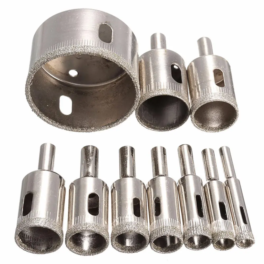10pcs 8-50mm Diamond Drill Bits Set for Glass Marble Granite Hole Saw Cutter - Image 5