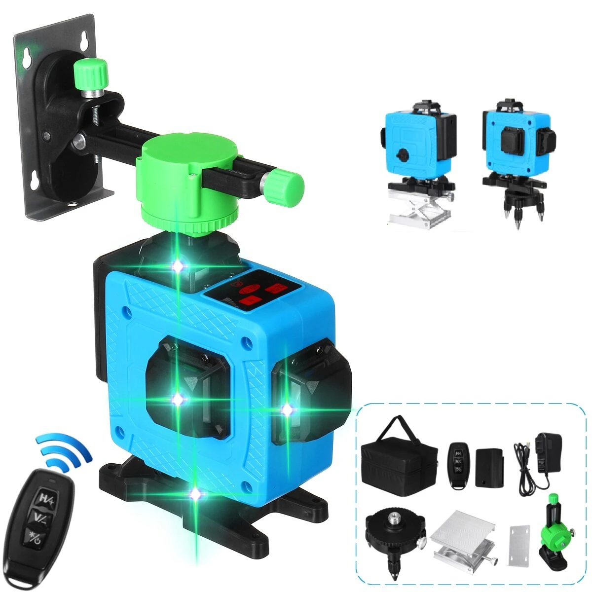 16 Line Green Laser Level | 4D Self-Leveling | 360° Rotary Cross Line - Image 2