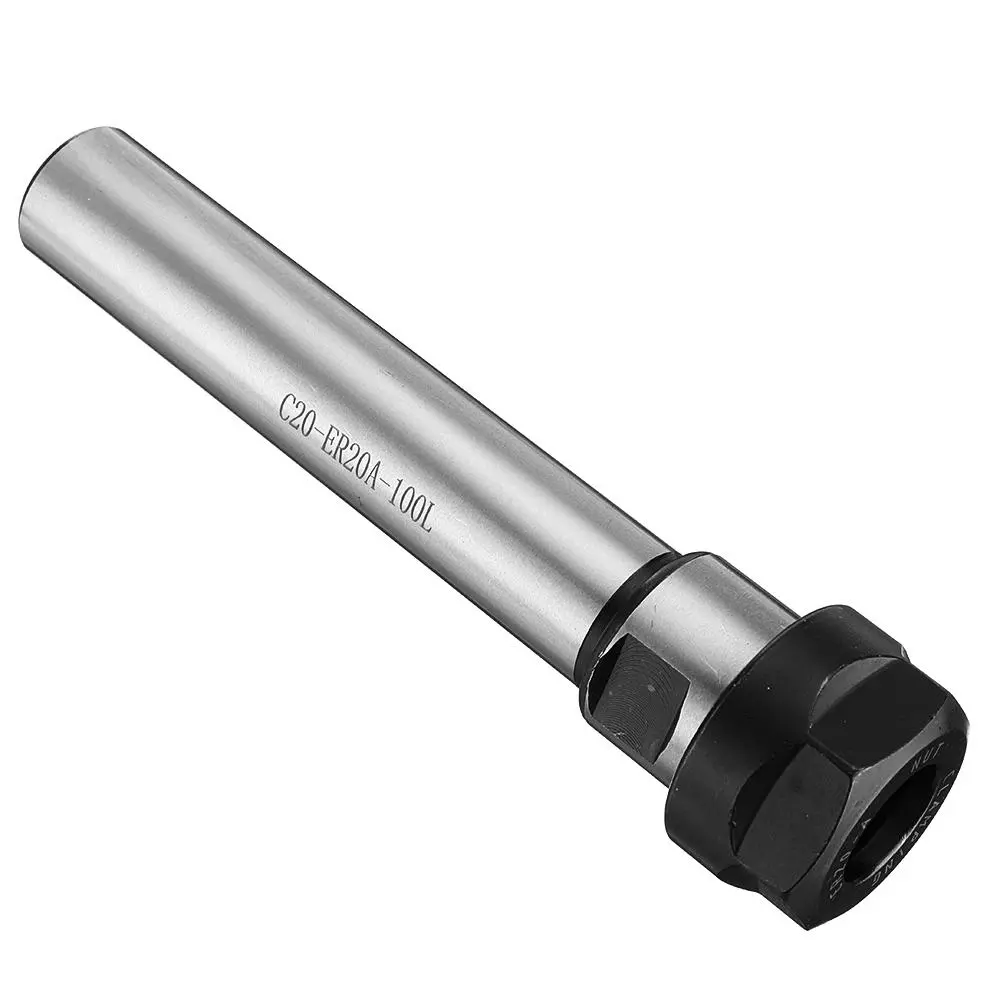 Machifit C20-ER20A-100L Collet Chuck Holder | 100mm Straight Shank Extension Rod for CNC Milling - Image 2