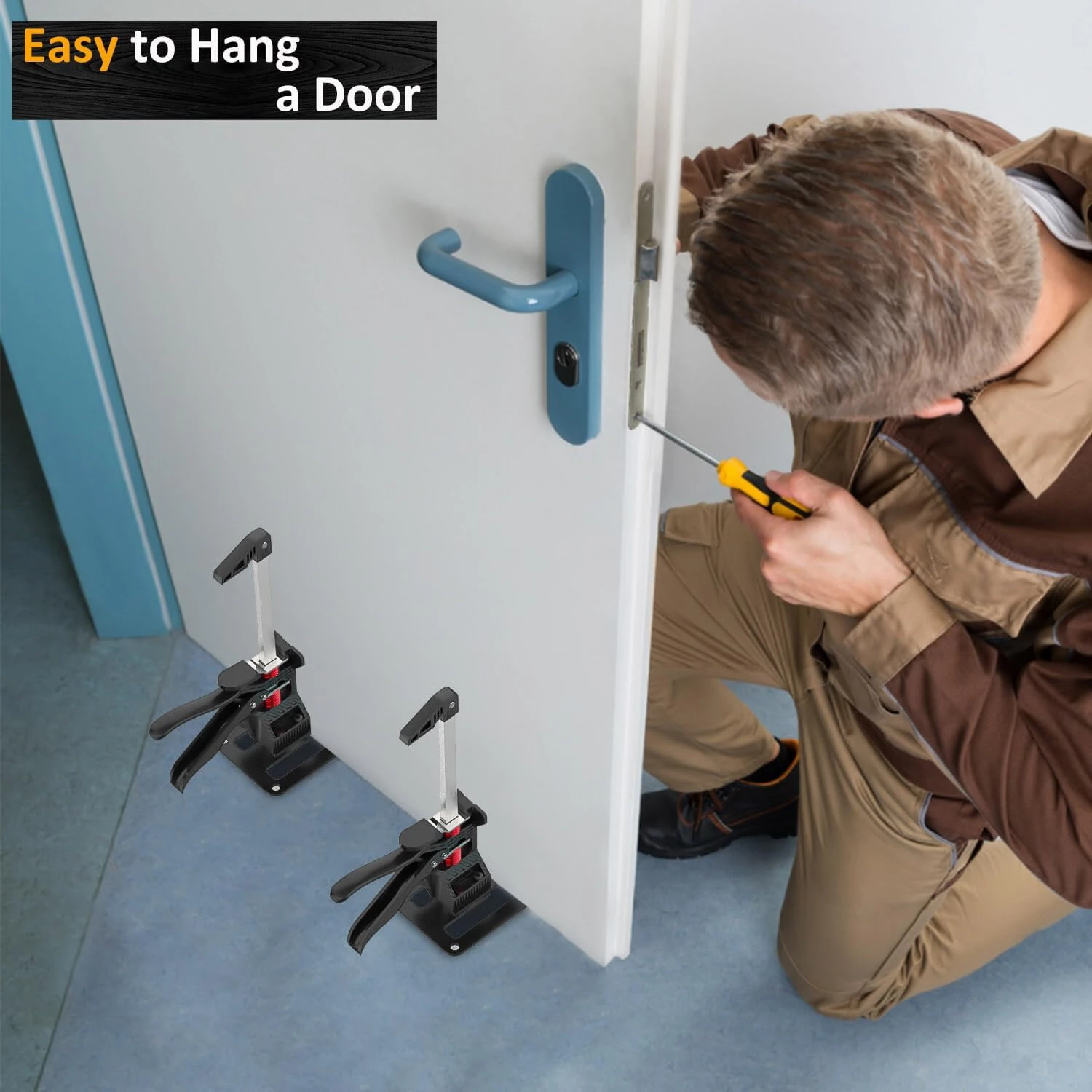 Multi Function Lifting Tool - 2pcs 13 Inch Arm Jack | 440 lbs Capacity Alloy Steel | Door Window Drywall Cabinet Lifts - Image 4