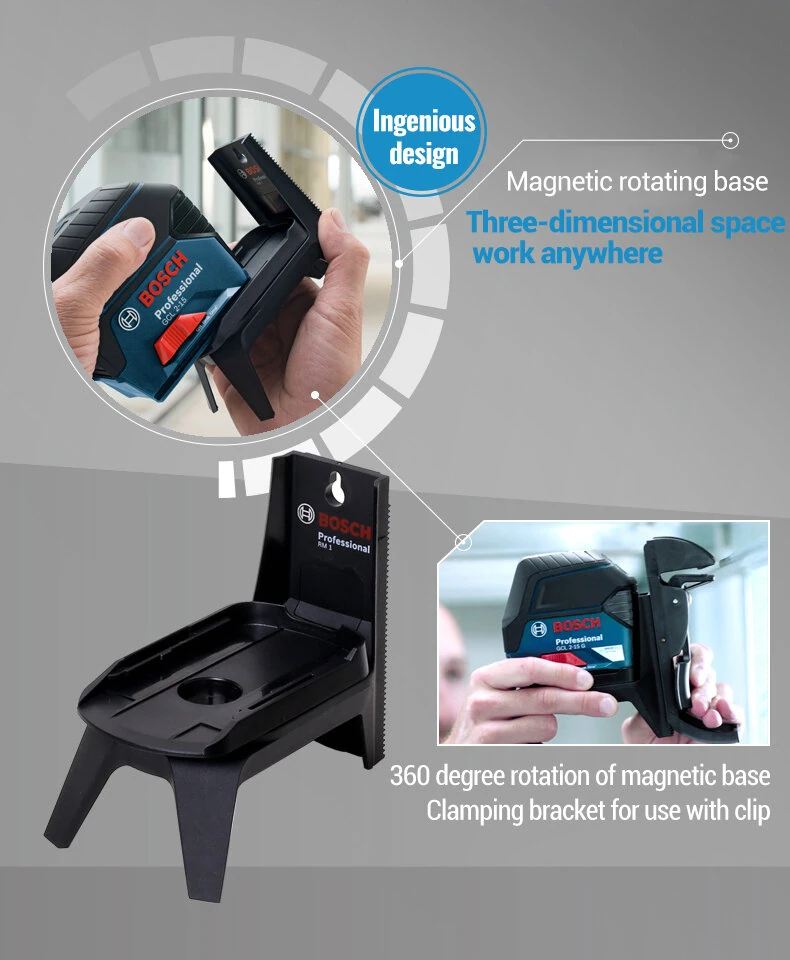 BOSCH GCL2-15G Green Beam Self-Leveling Laser Level | 2-Line Cross Line for Indoor & Outdoor - Image 3