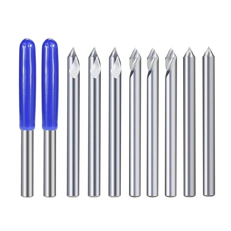 Drillpro 10Pcs 3.175mm Shank Carbide Engraving Bits | 30 Degree 0.1mm Tip - Image 2