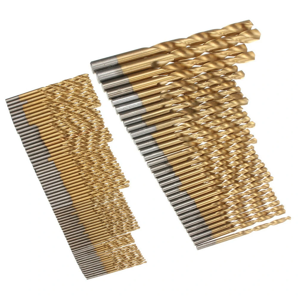 Drillpro 100pc 1.5-10mm Titanium Coated Drill Bit Set High Speed Steel Manual Twist Bits - Image 5