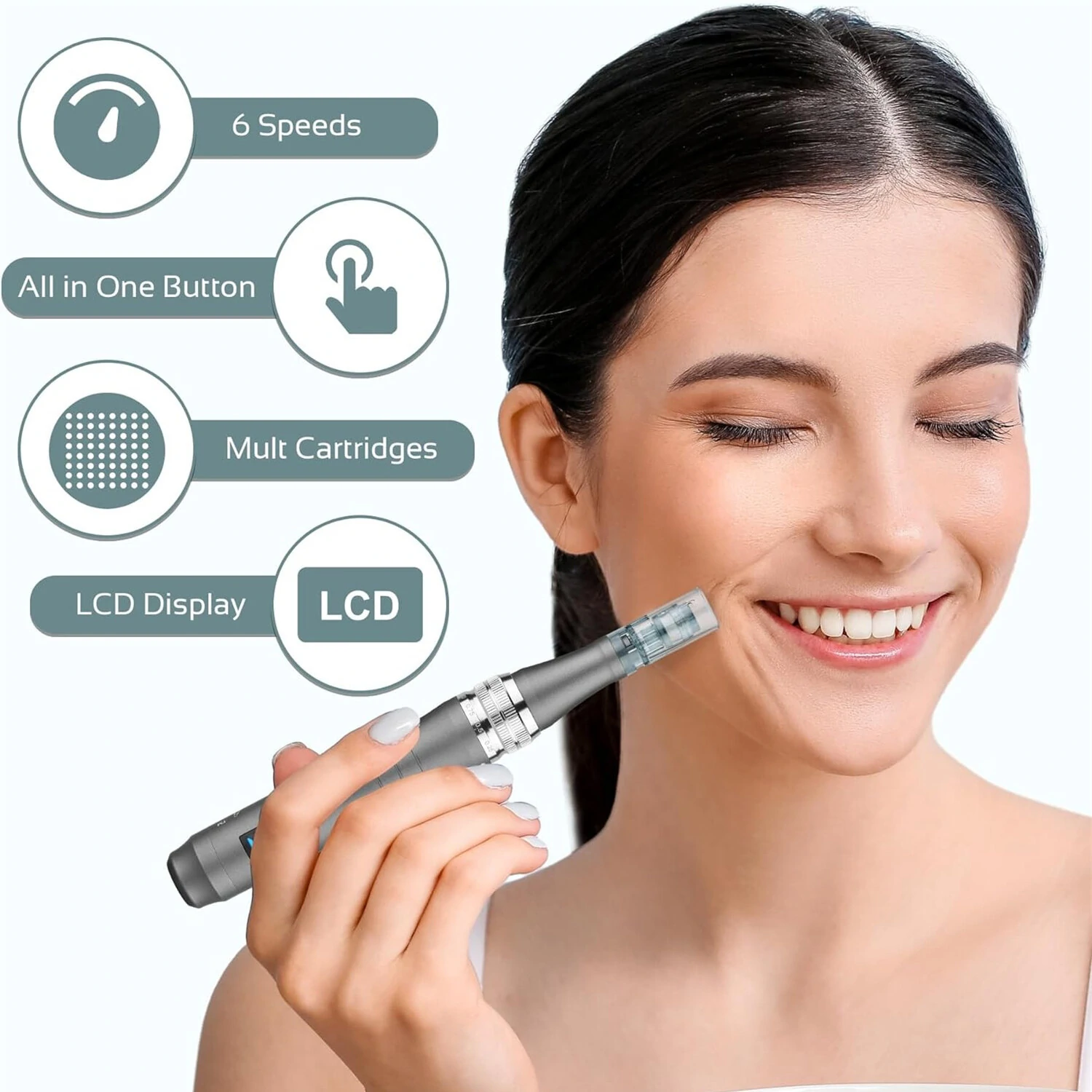Dr. Pen Ultima M8 Professional Microneedling Pen | Digital Display & Adjustable Needle 0-0.3mm | Cordless with 2 Cartridges - Image 5